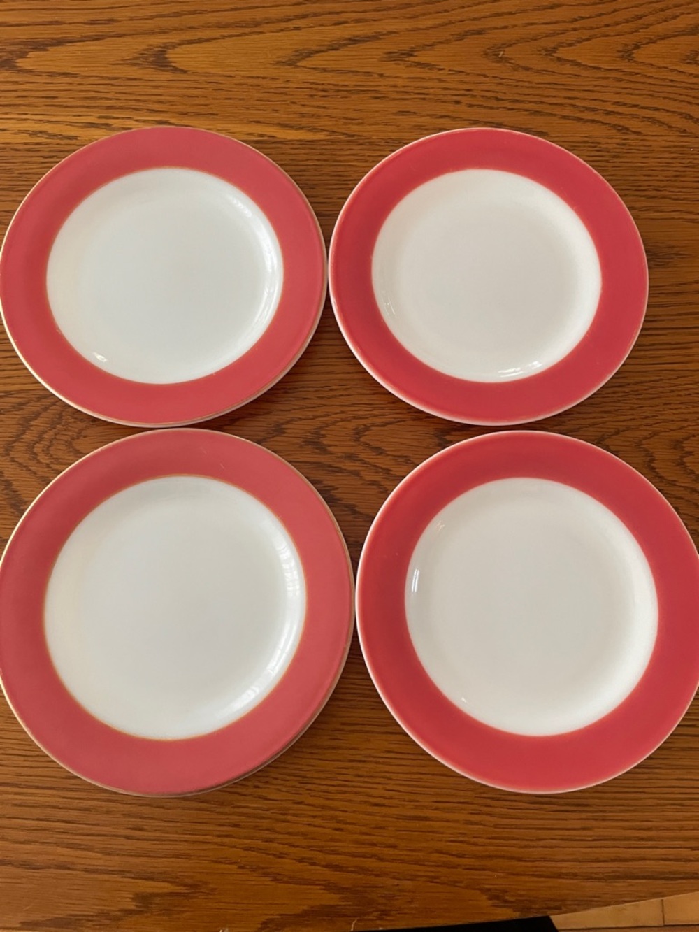 Vintage 1950s Pyrex Flamingo Pink Salad Plates - 1950s, set of 4